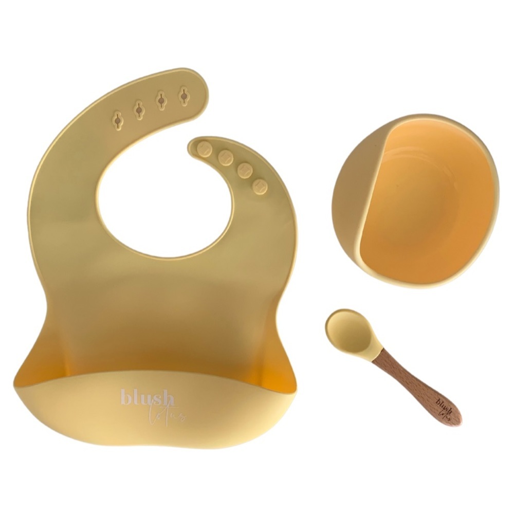 LEMON | Baby Toddler silicone bowl + spool + bib